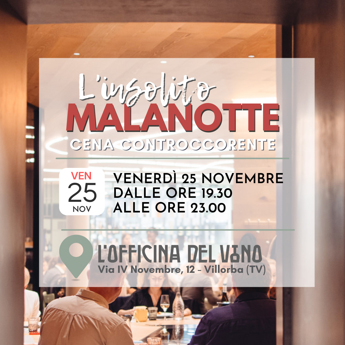 CENA DEL MALANOTTE IN CANTINA PIZZOLATO